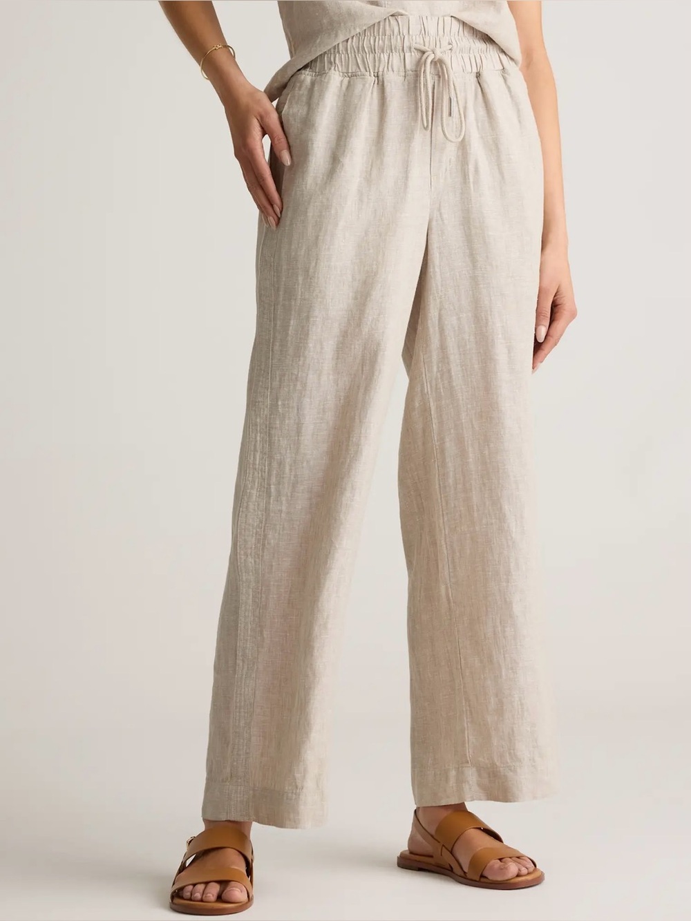 Quince 100% European Linen Wide Leg Pants Size Large